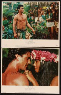 3h871 BOUNTY 2 LCs '84 barechested Mel Gibson & island natives, Mutiny on the Bounty!