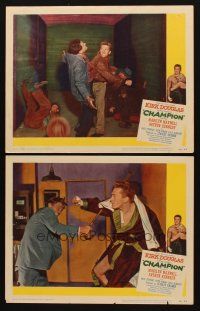 3h878 CHAMPION 2 LCs '49 great images of boxer Kirk Douglas beating guys up!