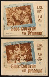 3h913 GOD'S COUNTRY & THE WOMAN 2 LCs R48 George Brent, Beverly Roberts, James Oliver Curwood