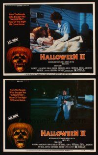 3h917 HALLOWEEN II 2 LCs '81 Jamie Lee Curtis, Donald Pleasence, the night HE came home!