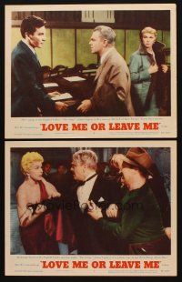 3h934 LOVE ME OR LEAVE ME 2 LCs '55 sexy Doris Day as famed Ruth Etting, James Cagney, Mitchell