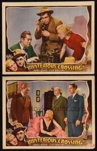 3h942 MYSTERIOUS CROSSING 2 LCs '36 Jean Rogers, James Dunne, Andy Devine, mystery thriller!