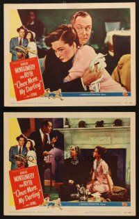 3h949 ONCE MORE MY DARLING 2 LCs '49 great images of star/director Robert Montgomery & Ann Blyth!
