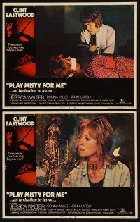 3h954 PLAY MISTY FOR ME 2 LCs '71 directed by Clint Eastwood, crazy Jessica Walter, classic!