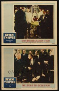 3h963 SEVEN THIEVES 2 LCs '59 Edward G. Robinson, Rod Steiger, Monte Carlo gambling!
