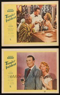 3h977 TANGIER INCIDENT 2 LCs '53 George Brent & pretty Mari Aldon in Africa, film noir!