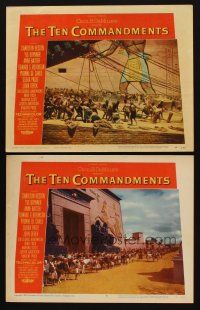 3h979 TEN COMMANDMENTS 2 LCs '56 Cecil B. DeMille, wonderful images of epic sets with many extras!