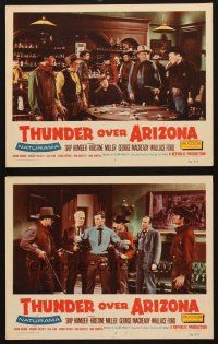 3h982 THUNDER OVER ARIZONA 2 LCs '56 Jack Elam & gunslinger Skip Homeier, cool poker gambling image!