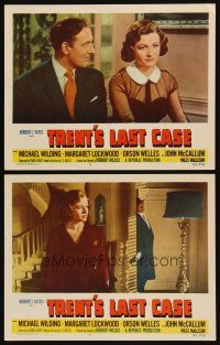 3h986 TRENT'S LAST CASE 2 LCs '53 pretty Margaret Lockwood, Michael Wilding, English mystery!