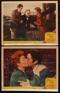 3h989 VALLEY OF DECISION 2 LCs '45 great images of pretty Greer Garson & Gregory Peck!