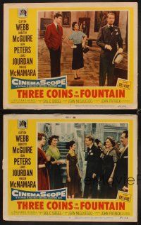 3h730 3 COINS IN THE FOUNTAIN 4 LCs '54 Clifton Webb, Dorothy McGuire, Jean Peters, Louis Jourdan