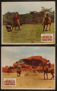 3h045 AFRICA - TEXAS STYLE 8 LCs '67 Hugh O'Brian, John Mills, great cowboy images!
