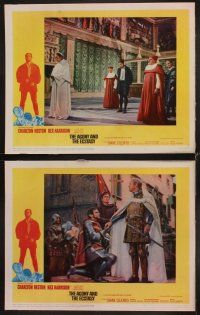 3h046 AGONY & THE ECSTASY 8 LCs '65 pretty Diane Cilento with Charlton Heston as Michelangelo!