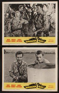 3h055 AMBUSH BAY 8 LCs '66 Hugh O'Brian, Mickey Rooney, James Mitchum, World War II Marines!