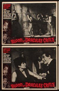 3h088 BLOOD OF DRACULA'S CASTLE 8 LCs '69 John Carradine, vampires, horror beyond belief!
