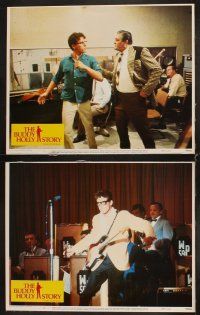 3h101 BUDDY HOLLY STORY 8 LCs '78 great images of Gary Busey performing on stage with guitar!