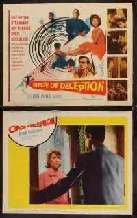 3h119 CIRCLE OF DECEPTION 8 LCs '60 sexy Suzy Parker, a spy should never fall in love!