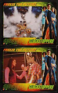 3h124 CLOCKSTOPPERS 8 LCs '01 Jesse Bradford, directed by Jonathan Frakes, freeze the future!