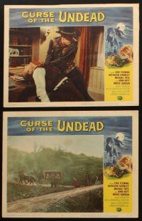 3h666 CURSE OF THE UNDEAD 6 LCs '59 Universal western horror, cool border art by Reynold Brown!