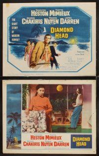 3h152 DIAMOND HEAD 8 LCs '62 Charlton Heston, Yvette Mimieux, George Chakiris, Nuyen, Hawaii!