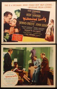 3h159 DISHONORED LADY 8 LCs '47 sexy bad girl Hedy Lamarr, Dennis O'Keefe, John Loder