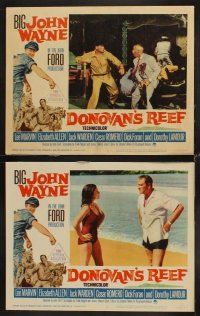 3h163 DONOVAN'S REEF 8 LCs '63 John Ford, great images of sailor John Wayne & Lee Marvin!