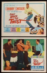 3h165 DON'T KNOCK THE TWIST 8 LCs '62 full-length image of dancing Chubby Checker, rock & roll!