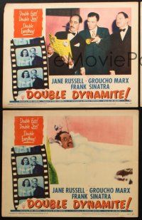 3h809 DOUBLE DYNAMITE 3 LCs '51 Groucho Marx, Frank Sinatra, sexy Jane Russell in the borders!