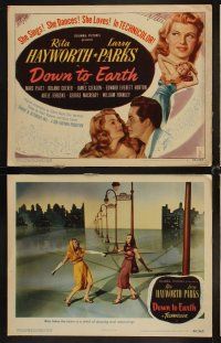3h003 DOWN TO EARTH 8 LCs '46 Larry Parks & sexy Rita Hayworth singing, dancing & loving!