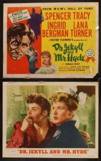 3h168 DR. JEKYLL & MR. HYDE 8 LCs R54 great images of Spencer Tracy, Bergman & Lana Turner!