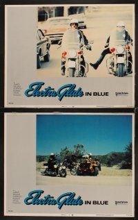 3h176 ELECTRA GLIDE IN BLUE 8 LCs '73 cool images of motorcycle cop Robert Blake, Elisha Cook Jr.