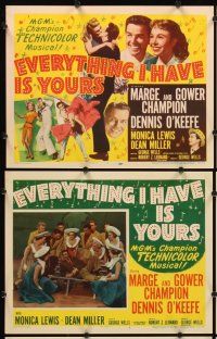 3h189 EVERYTHING I HAVE IS YOURS 8 LCs '52 great images of Marge & Gower Champion dancing!