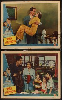 3h810 FAMILY HONEYMOON 3 LCs '48 great images of newlyweds Claudette Colbert & Fred MacMurray!