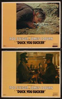 3h211 FISTFUL OF DYNAMITE 8 LCs '72 Sergio Leone, Rod Steiger & James Coburn, Duck You Sucker!
