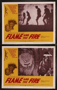 3h213 FLAME & THE FIRE 8 LCs '66 Pierre Dominique Gaisseau, naked African natives!