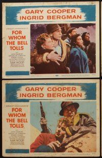 3h672 FOR WHOM THE BELL TOLLS 6 LCs R57 Gary Cooper & Ingrid Bergman, Ernest Hemingway classic!