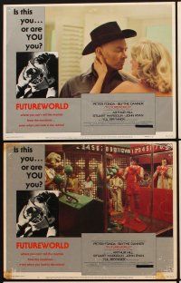 3h673 FUTUREWORLD 6 LCs '76 Peter Fonda, Blythe Danner, Yul Brynner, cool futuristic sci-fi images!