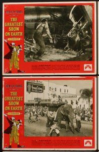 3h674 GREATEST SHOW ON EARTH 6 LCs R70s Cecil B.DeMille circus classic,Charlton Heston,James Stewart