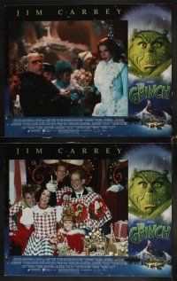 3h237 GRINCH 8 LCs '00 Jim Carrey, Dr. Seuss Christmas story directed by Ron Howard!
