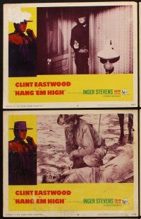 3h675 HANG 'EM HIGH 6 LCs '68 classic western, great images of tough cowboy Clint Eastwood!
