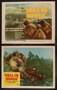 3h254 HELL IN KOREA 8 LCs '57 Stephen Boyd, Stanely Baker, young Michael Caine!