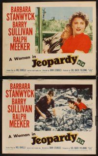 3h760 JEOPARDY 4 LCs '53 Barbara Stanwyck, Ralph Meeker, Barry Sullivan, John Sturges film noir!