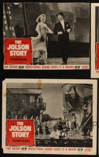 3h761 JOLSON STORY 4 LCs R54 Larry Parks & Evelyn Keyes in bio of the world's greatest entertainer!