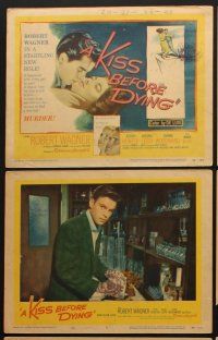 3h307 KISS BEFORE DYING 8 LCs '56 great close up art of Robert Wagner & Joanne Woodward!