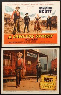 3h316 LAWLESS STREET 8 LCs '55 top gun Randolph Scott is out of luck, bullets & his woman too!