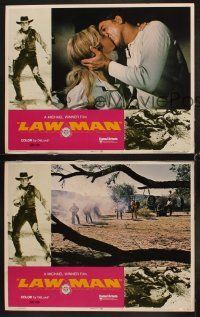 3h824 LAWMAN 3 LCs '71 great images of cowboy Burt Lancaster, directed by Michael Winner!