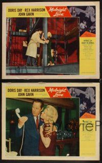 3h771 MIDNIGHT LACE 4 LCs '60 Rex Harrison, John Gavin, fear possessed Doris Day as love once had!