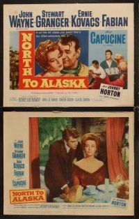 3h380 NORTH TO ALASKA 8 LCs '60 John Wayne & sexy Capucine in a fun-filled adventure in the Yukon!