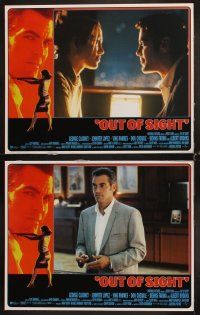 3h396 OUT OF SIGHT 8 LCs '98 George Clooney, Jennifer Lopez, directed by Steven Soderbergh!