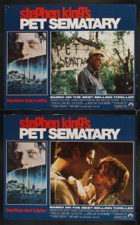3h411 PET SEMATARY 8 LCs '89 from Stephen King's best selling thriller, Fred Gwynne!